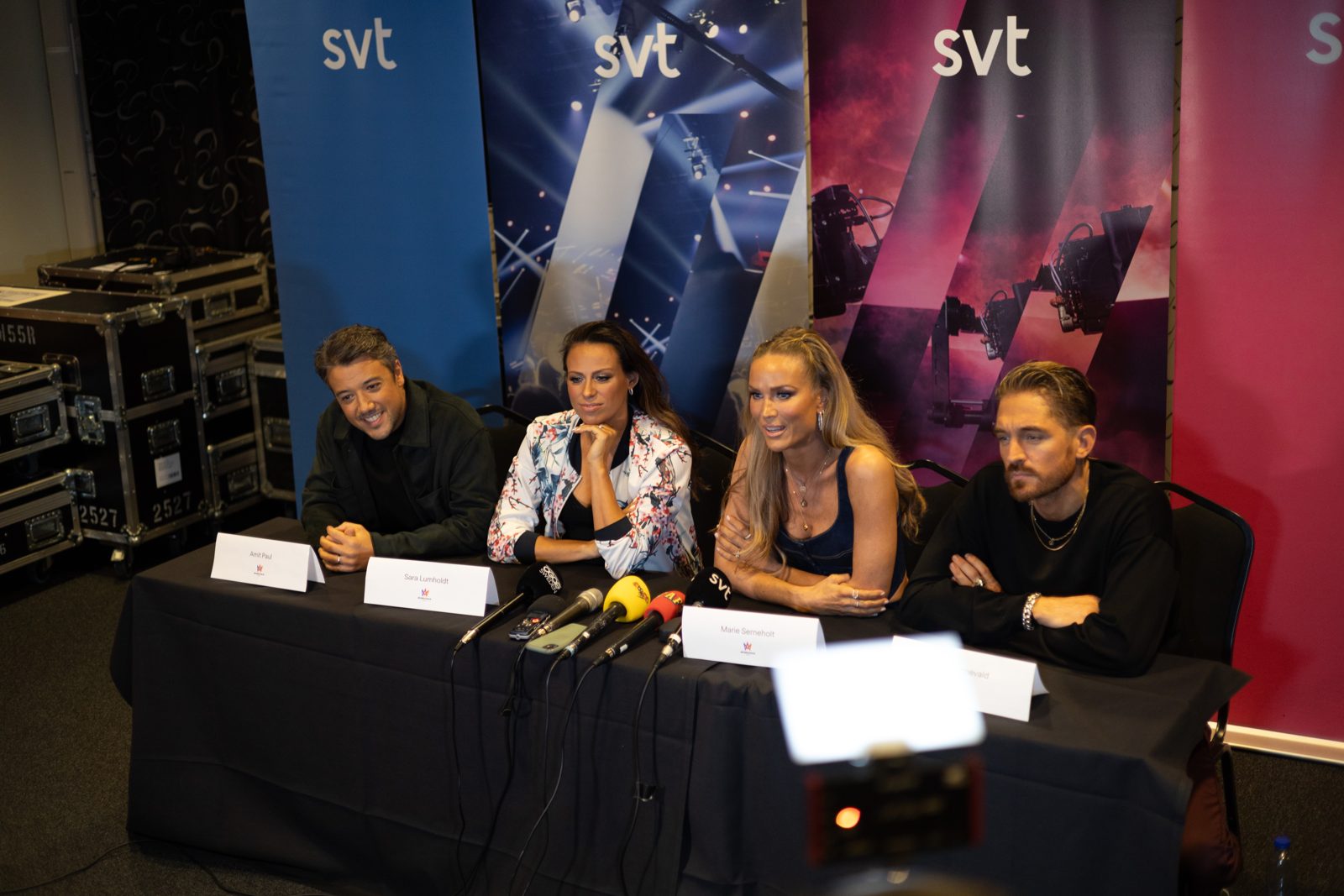 A*Teens performing their 25th-anniversary reunion medley at Melodifestivalen 2024 in Malmö